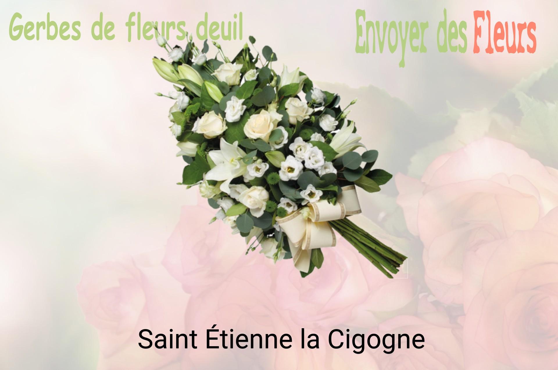 Gerbe de fleurs de deuil livrée à Saint-Étienne-la-Cigogne